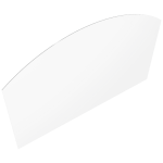 Gulvplate i glass MARTINA halvrund 120×80 cm